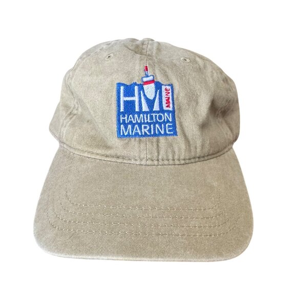 Otto Hamilton Marine Cap OS Embroidered Khaki Cap Adjustable Strap - Picture 1 of 7